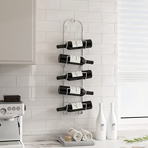 Towel Racks for Bathroom Wall Mounted Metal Wine Rack Towel Shelf Towel Holder for Bath White - color: White