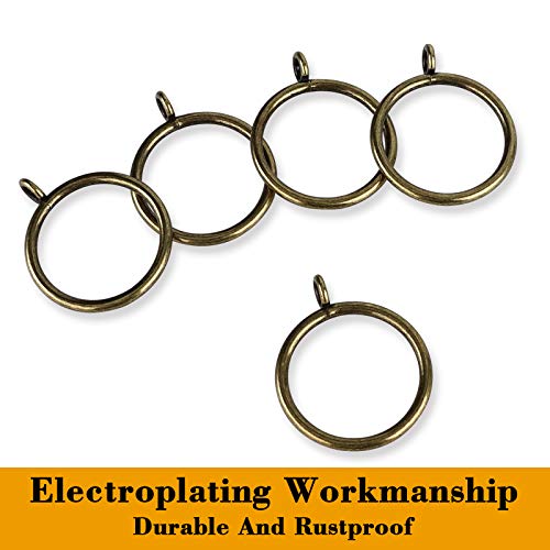 42 PCS Curtain Rings, 1.5 inch Metal Curtain Drape Sliding Eyelet Rings-Hanging Rings for Curtains and Rods, Fits Up to 1 1/4-Inch Rod, Antique Bronze(Clips Not Included) - color: Antique Bronze