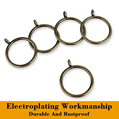 42 PCS Curtain Rings, 1.5 inch Metal Curtain Drape Sliding Eyelet Rings-Hanging Rings for Curtains and Rods, Fits Up to 1 1/4-Inch Rod, Antique Bronze(Clips Not Included) - color: Antique Bronze