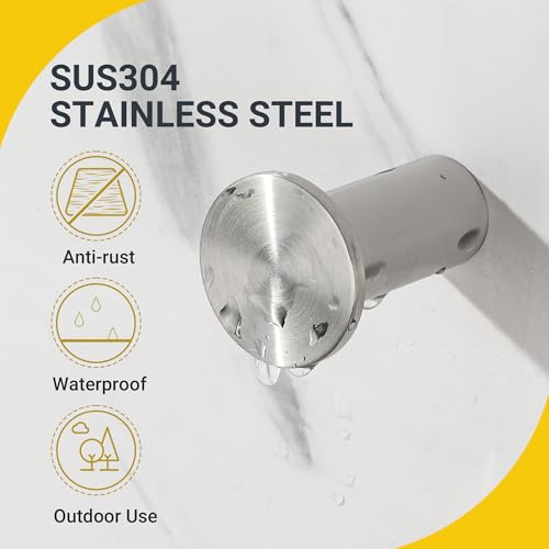 SAYAYO Brushed Nickel Towel Hooks for Bathrooms, Heavy Duty Wall Hooks | Modern Coat Hook for Hanging, SUS 304 Stainless Steel Robe Hook, 4 PCS - color: Brushed Nickel