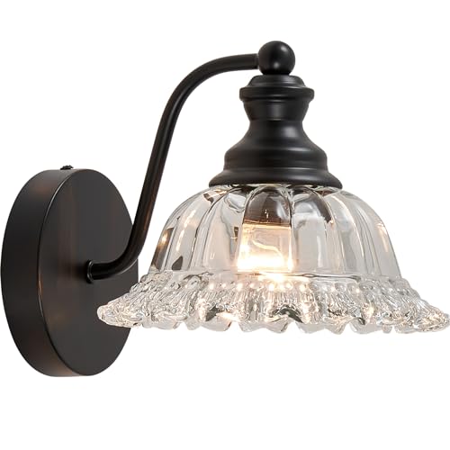 XIEDUN Vanity Light Black Wall Sconces Farmhouse Bathroom Sconces - color: Black, size: 1 Light