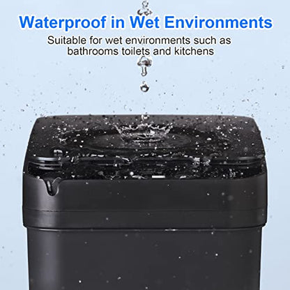Anborry Bathroom Touchless Trash Can 2.2 Gallon Smart Automatic Motion Sensor Rubbish Can with Lid Electric Narrow Small Garbage Bin for Kitchen, Office, Living Room, Toilet, Bedroom, RV - color: 2.2 Gallon Black