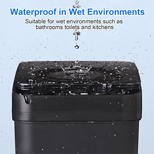 Anborry Bathroom Automatic Trash Can 3 Pack 2.2 Gallon Motion Sensor Touchless Small Slim Garbage Can with Lid Smart Electric Narrow Garbage Bin for Bedroom Living Room Office Kitchen (Black) - color: 3 Pack 2.2 Gallon & 2.2 Gallon & 2.2 Gallon Black