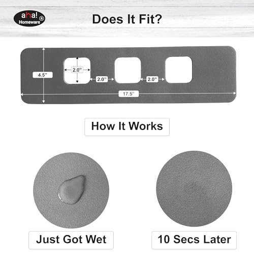 Faucet Mat Bathroom Sink 3-square-hole : AHA HOMEWARE Diatomite Rubber Bathroom Sink Splash Guard 3 Square Hole 2 Pack (Dark Gray) - color: Dark Gray