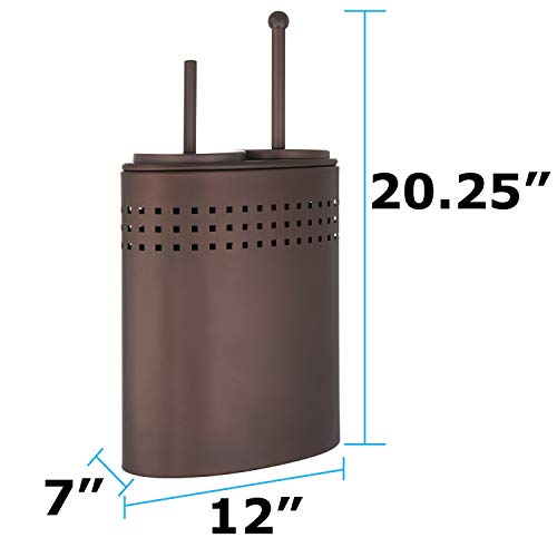 Blue Donuts Toilet Brush and Plunger Set with Holder, Modern Oil Rubbed Bronze Bathroom Accessories Toilet Plunger and Toilet Bowl Brush Combo - color: Bronze