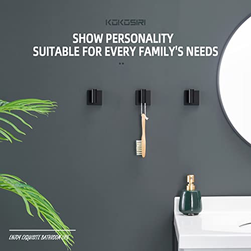 KOKOSIRI Robe Hook Bathroom Towel Coat Hooks Matte Black for Bath Kitchen Wall 3 Pack Stainless Steel B1013BK-P3 - color: Matte Black, size: 3 Pack
