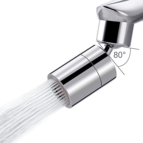 Hibbent NSF/ANSI/CAN 61 Certified Faucet Aerator, CUPC Certification 360 Degree Kitchen Sink Faucet Aerator, Dual-function Swivel Big Angle Kitchen Faucet Attachment, Faucet Replacement Part, Chrome - color: Chrome, style: Dual Modes