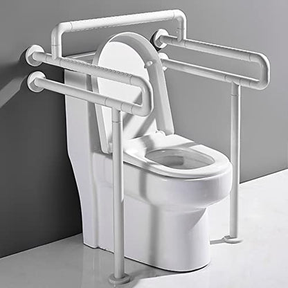 Toilet Safety Rails for Elderly, Toilet Rails for Elderly Free Standing, Heavy Duty Toilet Safety Frame with Arms, Handicap Toilet Seat, Easy Installation,White