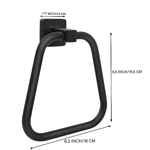 Towel Holder for Bathroom Wall Matte Black Towel Ring Stainless Steel Hand Towel Holder Heavy Duty Towel Hanger for Bath, Kitchen (Black) - color: Black