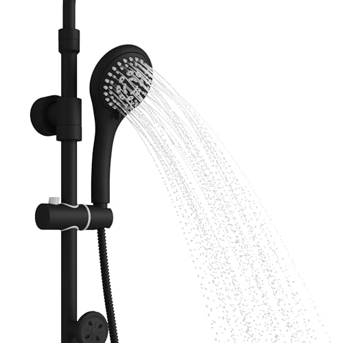 Lanikai Rain Shower Head with Handheld Spray Combo - 1028-MB-1.8GPM, Matte Black - 8" Rain Showerhead with Handheld Sprayer, 3 Spray Jets, 5-Function Rainfall Shower Head with Hose, 1.8 GPM - color: Matte Black, size: 1.8 GPM