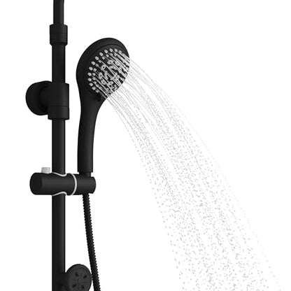 Lanikai Rain Shower Head with Handheld Spray Combo - 1028-MB-1.8GPM, Matte Black - 8" Rain Showerhead with Handheld Sprayer, 3 Spray Jets, 5-Function Rainfall Shower Head with Hose, 1.8 GPM - color: Matte Black, size: 1.8 GPM