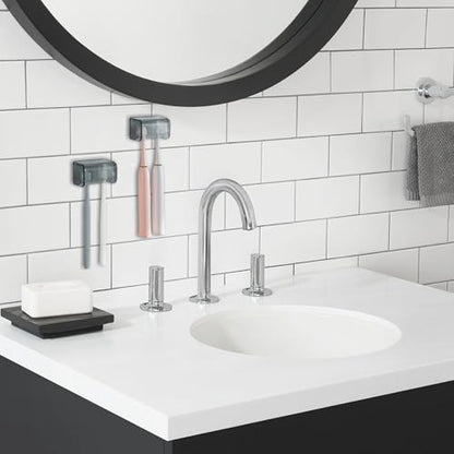 2 PCS Wall-Mounted Toothbrush Holder with Cover, 2-Slot Organizer for Bathroom, Shower, Dorm, Cabinet (Clear) - color: 2pack