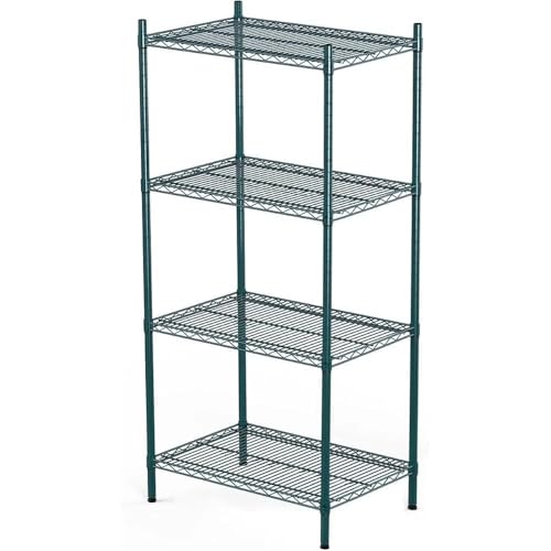 APLSS NSF 4-Tier Green-Epoxy Storage Shelves, 18"x30"x63", Moist&Dry Environments, Commercial Heavy Duty Steel Wire Shelving Unit, 800lbs Per Shelf, Walk-in Cooler&Freezer Kitchen - color: Green Epoxy, size: 18"x30"x63"
