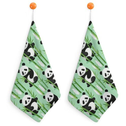 Panda Bamboo, Quick Dry Hand Towel with Hanging Loop for Gym | Absorbent Microfiber Bathroom Towel, Fast Drying Kitchen Towel, Soft Wash Cloth for Pool Bath Shower Fitness Travel, 12 Inch - size: 2PCS