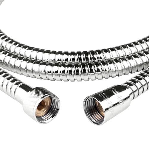 79 Inch Stainless Steel Shower Hose Replacement, Flexible and Durable Handheld Shower Head Hose with Brass Insert and Nut, Compatible with RV and Standard Showers