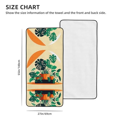 Cartoon Turtle Back Bamboo Coral Fleece Bath Towel 27x55 Inch - Premium Absorbency for Bathing, Sports, Travel and Outdoor Use
