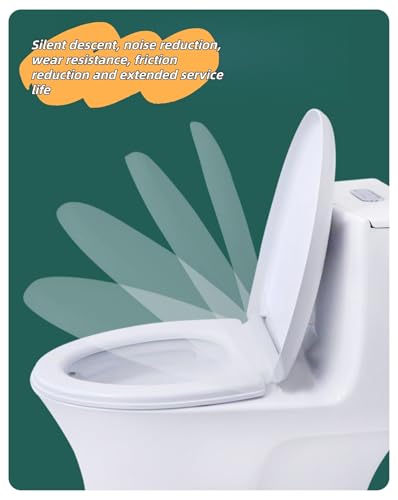 Soft Close Round Toilet Seat with Cover - Plastic, Easy Installation & Cleaning, Fits Most Standard Toilets (White U) - size: U
