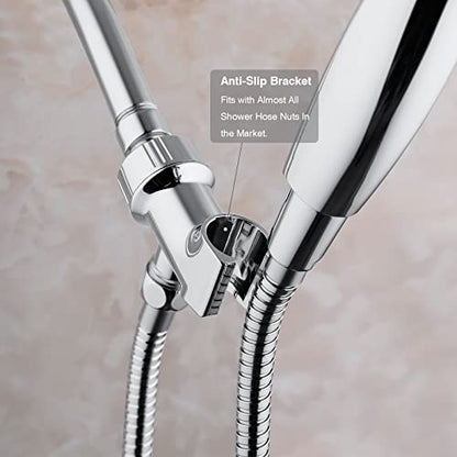 Universal Shower Head Holder for Hand Held Showerheads, Adjustable Shower Arm Mount Bracket with Brass Pivot Ball, Shower Head Connector - Chrome - color: Chrome