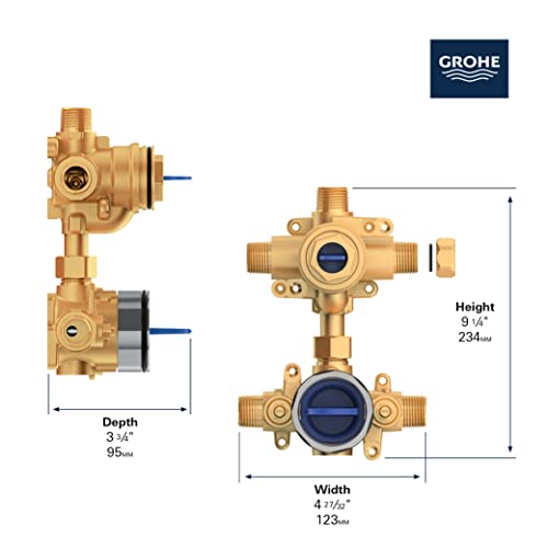 GROHE 29431GN0 Timeless 2-Handle Pressure Balance Shower Set, Brushed Cool Sunrise - color: Brushed Gold