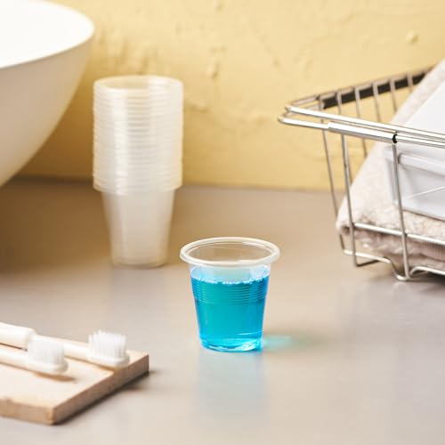 Jaluxing 500 Pack 3.5 OZ Clear Plastic Cups, Small Disposable Mouthwash 3.5 Ounce Bathroom Cups (Formerly FULING) - style: 3.5 OZ.