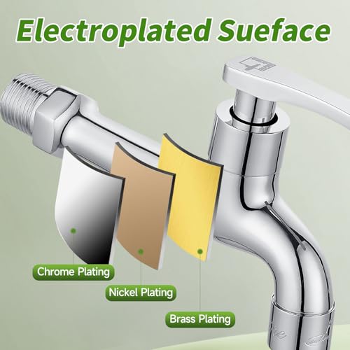 SUBMARINE Wall Mounted Balcony Mop Sink Faucet, Chrome Brass Single Handle Cold Faucet, Used for Bathroom Mop Sink, Kitchen Sink, Balcony and Garden