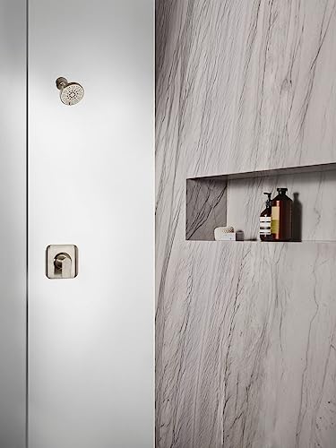 Moen Genta LX Brushed Nickel Pressure Balancing Eco-Performance Modern Shower Trim with Showerhead and Lever Handle, Posi-Temp Valve Required, T2472EPBN (Pack of 3) - color: Brushed Nickel, size: (Pack of 3)
