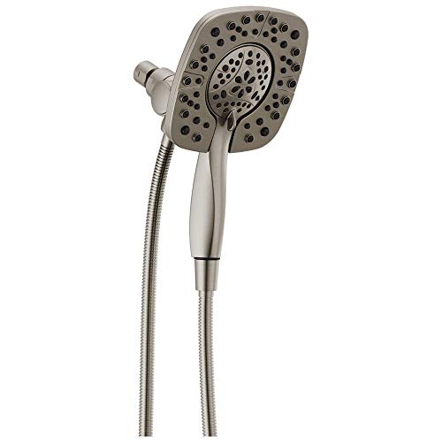 Delta 4-Setting In2ition 2-in-1 Dual Shower Head with HandHeld Spray, Brushed Nickel Detachable Shower Head with Hose, Showerhead, 1.75 GPM Flow Rate, Stainless 58498-SS - color: Stainless