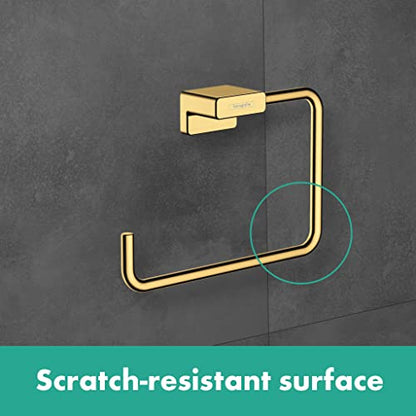 hansgrohe AddStoris Modern Towel Ring in Matte Black, 41754670 - color: Matte Black