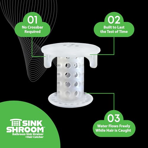 SinkShroom SSCLE988 The Revolutionary Sink Drain Protector Hair Catcher/Strainer/Snare, Clear - color: Clear