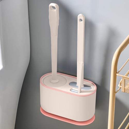 Silicone Toilet Brush Plunger Set,2 in 1 Toilet Bowl Brush and Holder Plunger Set,Plunger Toilet Brush Combo,Bathroom Toilet Brush,Toilet Brush Set,Toilet Scrubber and Plunger Set