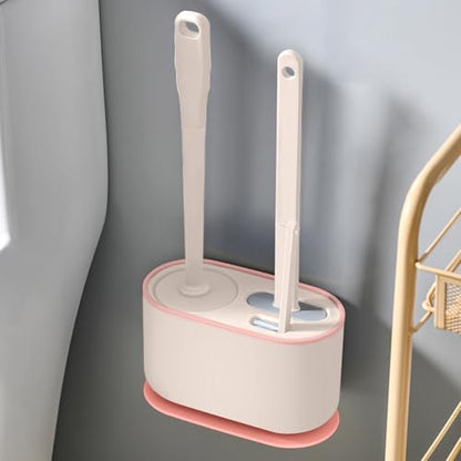 Silicone Toilet Brush Plunger Set,2 in 1 Toilet Bowl Brush and Holder Plunger Set,Plunger Toilet Brush Combo,Bathroom Toilet Brush,Toilet Brush Set,Toilet Scrubber and Plunger Set