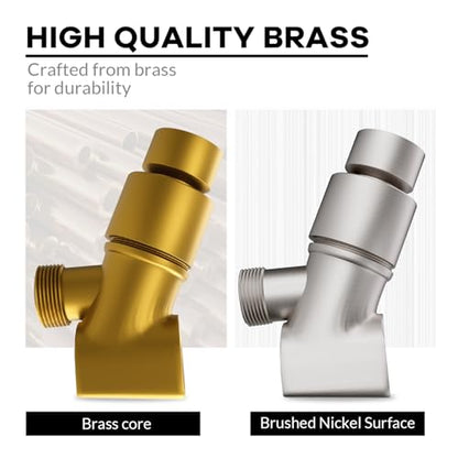 All Metal Handheld Shower Head Holder, Adjustable Shower Wand Holder with Universal Shower Arm Mount and Brass Pivot Ball, for Connecting Shower Arm and Shower Hose - color: Brass - Matte Black