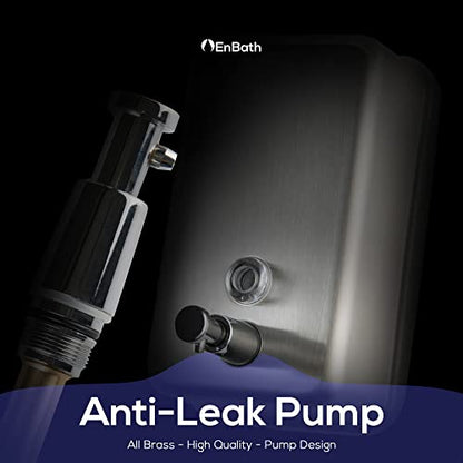 Horizontal Commercial Soap Dispenser Wall Mount, 304 Stainless Steel & Solid Brass Pump Core, Hand Soap Dispenser with Corrosion-Proof Lining for Bathrooms & Kitchens, 37oz/1100ml ADA Compliant - style: Horizontal
