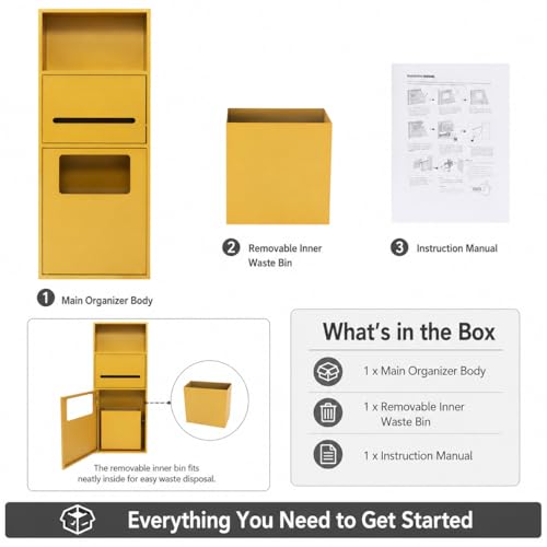 Recessed Toilet Paper Holder, Stainless Steel Shower Nich, Waterproof Bathroom Niche, Built-in Hidden Trash Can Tilt Out Trash Bin Cabinet for Kitchen Living Room Bedroom Hotel Residential (Gold) - color: Gold