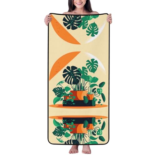 Cartoon Turtle Back Bamboo Coral Fleece Bath Towel 27x55 Inch - Premium Absorbency for Bathing, Sports, Travel and Outdoor Use