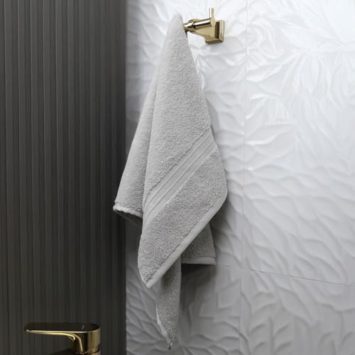 Hand Towels Pack of 4-100% Cotton & Luxury, Large (16"x 28") Absorbent, Thick, Cozy - Versatile, Perfect as Hotel Towel, Hand Towels for Bathroom - Silver Gray - color: Silver Gray