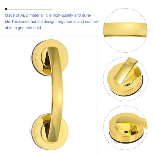 Suction Grab Bar for Shower 7.08In Non-Drill Bathroom Handle Balance Assist for Seniors Disabled Portable Ergonomic Grip