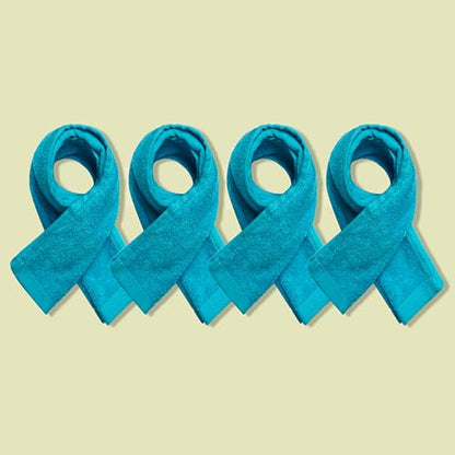 Fingertip Hand Towel | Absorbent |11x18 | Terry Velour Premium Washcloths, Bathroom use, 100% Cotton, Face, fingertip, Soft, Guest Towels (Pack of 4) (4, Turquoise) - color: Turquoise