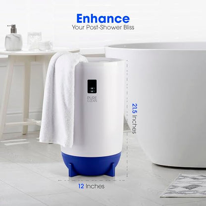 PureClean Towel Warmer Bucket, Portable Blanket Heater for Bathroom and Spa, Customizable Fragrance, Auto Shut-Off, Fits 2 Large Towels, Blankets and Bathrobes, LED Display, Adjustable Timer, Blue - color: Blue