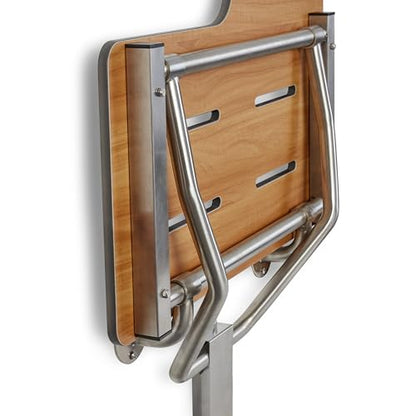 Seachrome 32" x 22.5” Teak Reversible Folding Transfer Tub/Shower Seat, ADA Compliant - color: Teak, size: 32 x 22.5