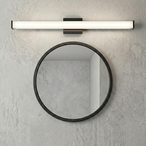 URSOLA 36" Modern LED Bathroom Light Fixtures, Matte Black 3CCT Dimmable Bathroom Vanity Light Over Mirror, Bathroom Vanity Bath Bar Lights with Double Layer Acrylic Shade - color: Matte Black, size: 36inch