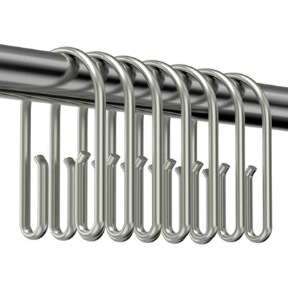 Shower Curtain Hooks Rings ，Double Sided Shower Curtain Hooks Rust Proof，12 pcs Shower Hooks for Inside Shower，Smooth Sliding Anti-Drop Double Shower Rings for Curtain (Nickel) - color: Nickel