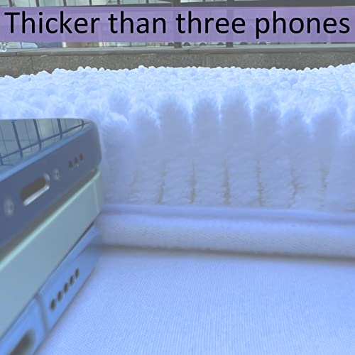 White Bathroom Rugs and Mats Set, 2 Piece Chenille Bath Mat Set, Machine Wash Dry, Non Slip Absorbent Shaggy Bath Rug for Bath Room, Shower and Tub (20" x 32"+16" x 24") Bathroom Rug St Accessories - color: White
