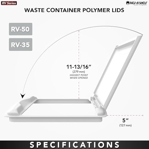 Rev-A-Shelf 35 Qt Under Sink Garbage Can Lid for Base Kitchen and Bathroom Cabinet, Replacement Plastic Trash Bin Lid Only, Silver, RV-35-LID-17-1 - color: Silver, size: 35 QT