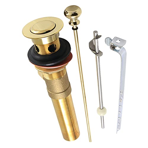 Kingston KB2002 Pop-Up Drain with Overflow, 22 Gauge, Polished Brass - color: Polished Brass