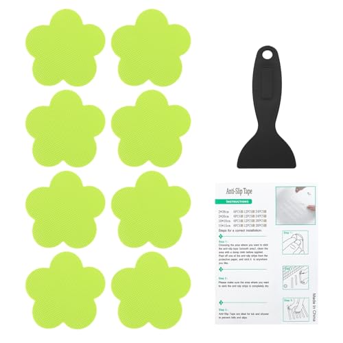 PATIKIL Bathtub Non Slip Stickers 3.4 x 3.4 Inch, 6 Pack Star Safety Shower Floor Anti Slip Stickers with Adhesive Decals Scraper for Bath Tub Shower Floor Stair, Green