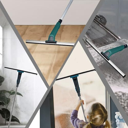 60" Professional Squeegee with Long Handle - Window, Shower & Floor Cleaner for Glass, Tile, Concrete, Mirror, Windshield, Bathroom, Car, Home & Garage