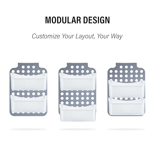 Over Shower Door Organizer, 2 Bins, Adjustable Hanging Storage - size: 2 Bins