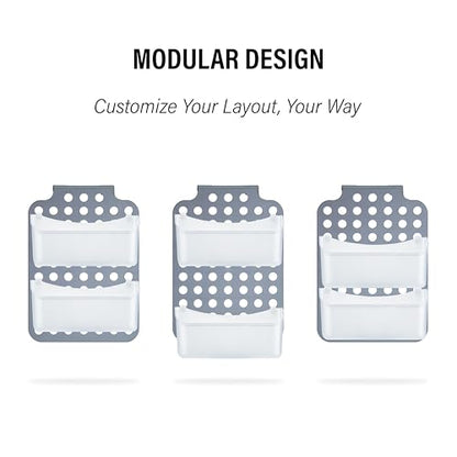 Over Shower Door Organizer, 2 Bins, Adjustable Hanging Storage - size: 2 Bins