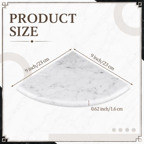 4 Pcs White Marble Corner Shower Shelf for Bathroom 9 x 9 Inch Wall Mounted Both Sides Polished Marble Corner Shelves Shower Caddy for Bathroom Wall (Stylish) - style: Stylish